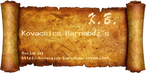 Kovacsics Barnabás névjegykártya