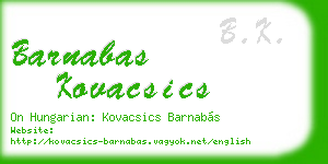 barnabas kovacsics business card